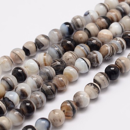 Cheap Natural Striped Agate Banded Agate Bead Strands Online Store