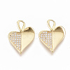 Brass Micro Pave Cubic Zirconia Pendants ZIRC-T011-03G-NF-1