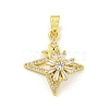 Rack Plating Brass Clear Cubic Zirconia Pendants KK-M291-04G-1