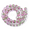 Frosted Spray Painted Glass Beads Strands GLAA-N035-03D-C01-2