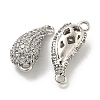 Brass Micro Pave Clear Cubic Zirconia Connector Charms KK-L211-004P-2