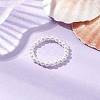 Round Shell Pearl Beaded Stretch Rings for Women RJEW-JR00761-2