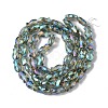 Transparent Electroplate Glass Beads Strands EGLA-F157-FR04-3
