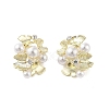 Brass with Resin Imitation Pearl Stud Earrings EJEW-B046-02G-2