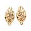 Brass with Clear Cubic Zirconia Stud Earring Findings KK-G491-57C-G-1