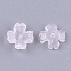 Transparent Spray Painted Glass Bead Caps GLAA-S183-24A-2