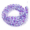 Transparent Spray Painted Crackle Glass Bead Strands X-GLAA-N035-03C-A03-2