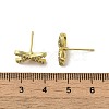 Rack Plating Brass & Cubic Zirconia Stud Earring Findings KK-G487-09G-3