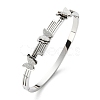 304 Stainless Steel Butterfly Hinged Bangle for Women BJEW-D055-05P-1