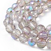 Transparent Electroplate Glass Beads Strands EGLA-F151-HR02-3