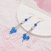 Natural Malaysia Jade Ball Beads Long Dangle Earring for Lady EJEW-JE04680-05-2