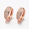 Brass Micro Pave Clear Cubic Zirconia Stud Earring Findings ZIRC-L097-024RG-1