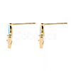 Brass Micro Pave Clear Cubic Zirconia Stud Earrings EJEW-S210-015A-NR-3