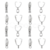 SUPERFINDINGS 80Pcs 8 Style 201 Stainless Steel Pendant Pinch Bails STAS-FH0001-73-1