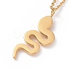 Ion Plating(IP) 304 Stainless Steel Snake Pendant Necklace for Women NJEW-E014-18G-4