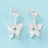 Rack Plating Brass Pave Cubic Zirconia Butterfly Ice Pick Pinch Bails KK-G464-06S-1