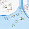 ANATTASOUL 8 Pairs 8 Colors Real 18K Gold Plated Enamel Hoop Earrings with Clear Cubic Zirconia EJEW-AN0001-97-7