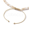 Glass with Natural Sea Shell Beads Anklet AJEW-AN00595-5