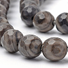 Natural Black Wood Lace Stone Beads Strands G-Q462-92-12mm-3