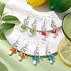 4 Pairs Mushroom Alloy and Lampwork Dangle Earring EJEW-TA00446-2