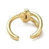 Rack Plating Brass Knot Open Cuff Rings for Women X-RJEW-Q777-02G-3