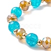 Round Glass Beaded Stretch Bracelet with Alloy Butterfly Charm for Women BJEW-JB08232-6