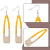 4 Pair 4 Color Resin & Wood Dangle Earrings EJEW-AB00042-3