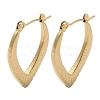 Leaf 201 Stainless Steel Half Hoop Earrings for Women EJEW-G385-23G-1