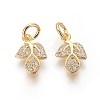 Brass Micro Pave Cubic Zirconia Charms ZIRC-J021-12-RS-2