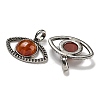 Dyed & Heated Natural Red Agate Pendants G-G147-07AS-07-2