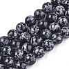 Natural Snowflake Obsidian Beads Strands G-T129-15-1