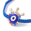 Big Evil Eye Braided Bead Bracelet BJEW-JB07109-01-4