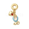 Rack Plating Brass Enamel European Dangle Charms KK-P279-33G-1