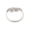 304 Stainless Steel Hollow Wings Adjustable Ring for Women RJEW-L107-033P-3