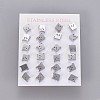 304 Stainless Steel Kitten Stud Earrings EJEW-F227-15P-3