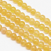 Natural Honey Calcite Round Beads Strands X-G-N0081-4mm-12-1