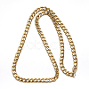 304 Stainless Steel Cuban Link Chain Necklaces and Bracelets Jewelry Sets SJEW-O065-B-04G-3