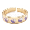 Brass Enamel Cuff Rings RJEW-I077-13G-3