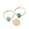 Heart Natural Green Aventurine Beads Earrings for Girl Women EJEW-JE04638-03-3