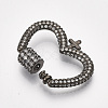 (Holiday Stock-Up Sale)Brass Micro Pave Cubic Zirconia Screw Carabiner Lock Charms ZIRC-S061-145-4