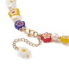 Natural Pearl & Millefiori & Brass Beaded Necklace for Women NJEW-JN04177-01-6