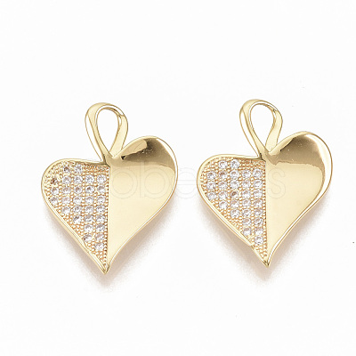 Brass Micro Pave Cubic Zirconia Pendants ZIRC-T011-03G-NF-1