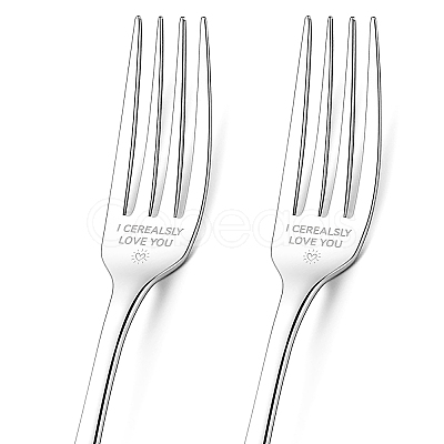 Globleland 1 Set 2Pcs 304 Stainless Steel Fork AJEW-GL0001-19-066-1