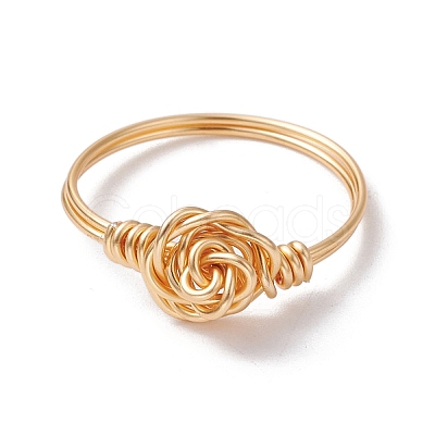 Brass Wire Wrap Finger Ring RJEW-TA00113-1