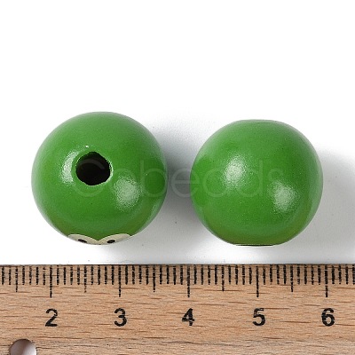 Animal Themes Printed Wood European Beads WOOD-M013-01F-1