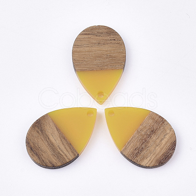 Resin & Walnut Wood Pendants RESI-T035-08D-1