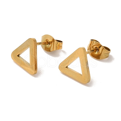 PVD Vacuum Plating 304 Stainless Steel Stud Earrings EJEW-Z040-37G-1