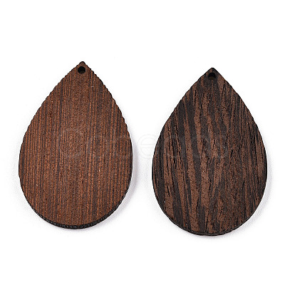 Natural Wenge Wood Pendants WOOD-T023-68-1