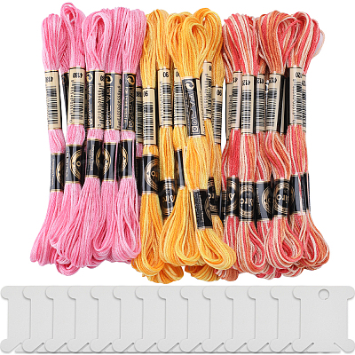 Gorgecraft 30 Skeins 3 Colors 6-Ply Polyester Embroidery Floss OCOR-GF0003-43B-1