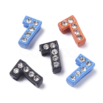 Alloy Rhinestone Slide Charms PALLOY-WH0070-23G-1